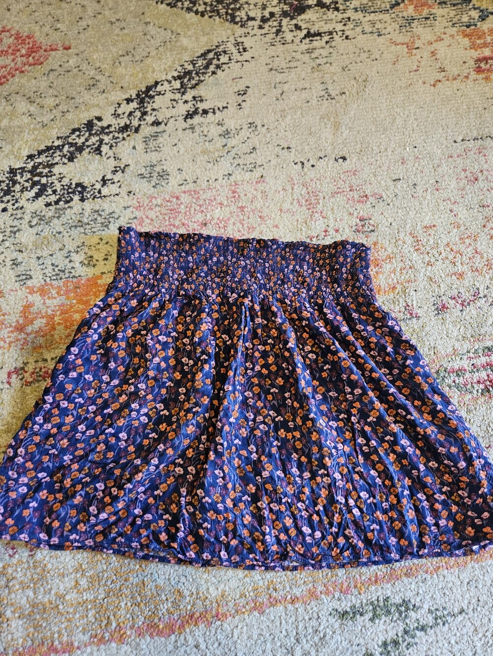 Y2K Mossimo Navy Floral Mini Skirt